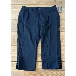 NWT $73 Slimsation By Multiples Crop Athletic Pants Size 24 Women’s Black